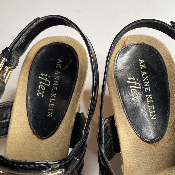 🍒ANNE KLEIN Iflex Black Sandals!!! Wedge Heel !!! - Picture 10 of 10